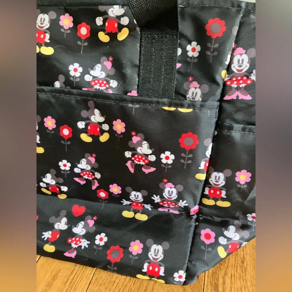 Disney Baby Minnie Mickey Mouse Diaper Bag Black Red Excellent Condition